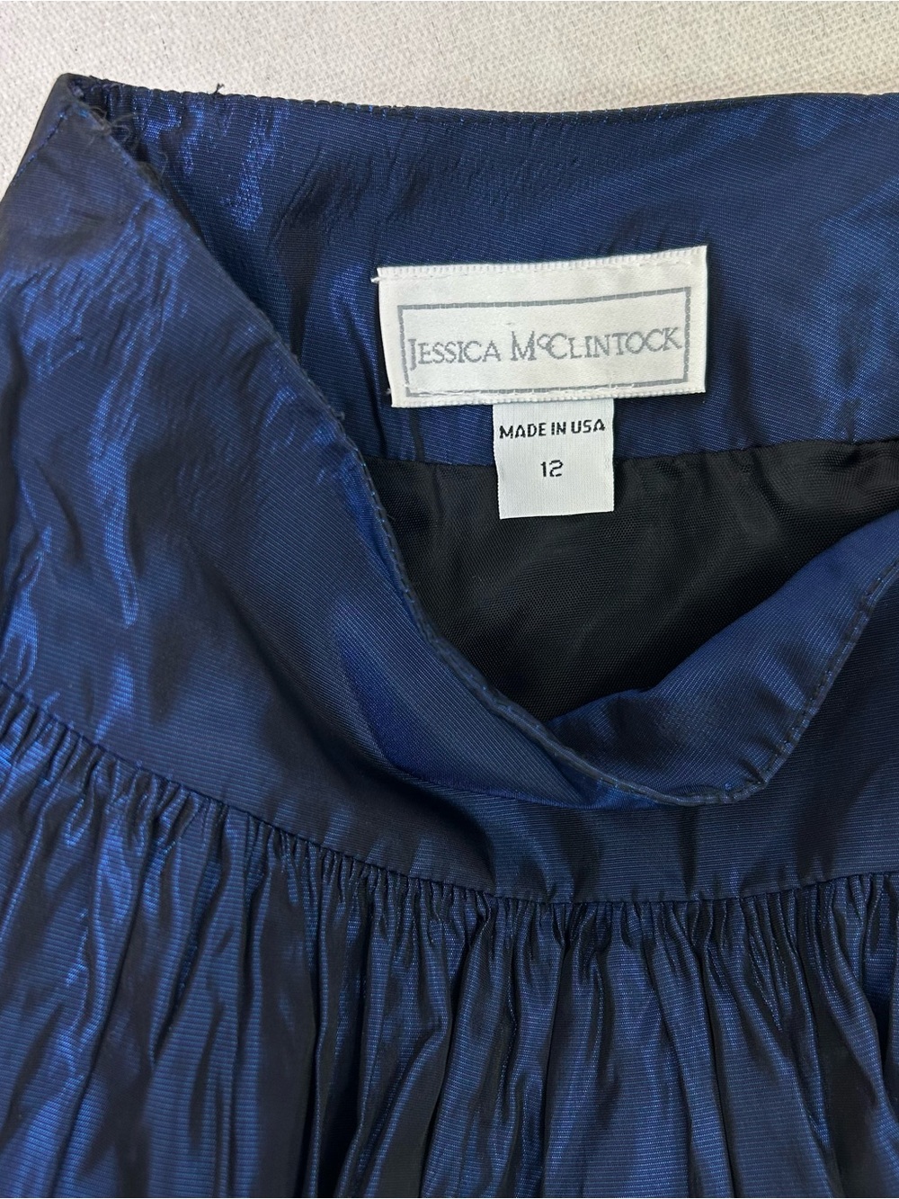 Jessica McClintock Navy Blue and Gold A-Line Skirt Set - Picture 9 of 12